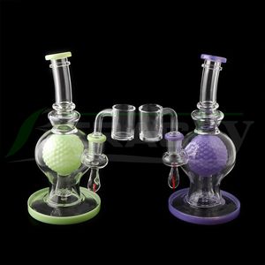 Dhl !!! Beracky 7.8inch Ball Dab Righ-Wasserhaare mit abgeschrägter Kante 25mmod Quarz-Banger-Nägel lila grüne hintere Glas-Wasser-Bongs-Rohre