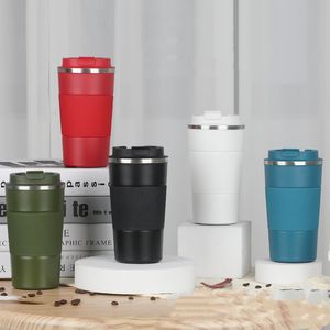 12oz 18oz Stainless Steel Kaffe Koppar med läckertät lock Dubbelvägg Vakuum Isolerad bil Tumbler Holiday Presentkoppar kan anpassas