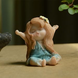 Codzienna kolekcja Cute Baby Figurine Fairy Ogród Dekoracji Anioł Miniaturowy Dom Ornament Girl Festival Gifts 210727