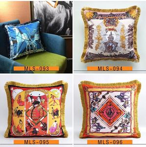 Luxury pillow case designer Signage tassel carriage Chain geometry 18 patterns printting pillowcase cushion cover 45*45cm for 4 seasons decorative Christmas 2022