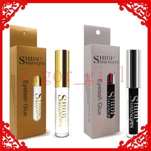 Shidishangpin Wasserfester Wimpernkleber, transparente Tuben und dunkelschwarze Tube, 5 ml Make-up-Kleber für falsche Wimpern