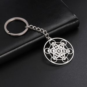 10 pçs / set anjo selo arcanjo metatron chaveiro suporte de aço inoxidável geométrico solomon chaveiro carro chaveiro chaveiro presente de dia dos namorados