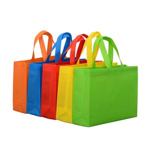 35x25cm Nicht gewebter Einkaufsbeutel 13x10inch Feste Farben Blank faltbare Tücher Schuhe Verpackungstasche umweltfreundlich und Licht