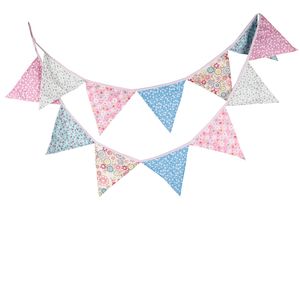 Cotton Bunting Banner Flags Party Decorations Kids Garland Children Baby Boy Girl Buntings Room Decoration