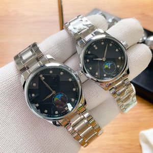 luxury Lovers' men women watches Waterproof diamond watch Top brand Full Stainless Steel band wristwatches for mens womens Christmas gifts Valentine's Day present