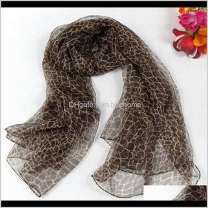 Hats, & Gloves Fashion Aessories Drop Delivery 2021 [Bysifa] Crack Turtle Coffee Long Wraps 170*105Cm Women Genuine Silk Scarf Shawlautumn Wi