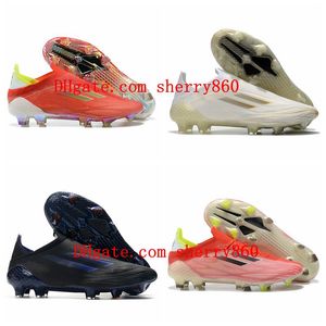 2021 High Tops Soccer Shoes X Speedflow+ FG Red Core Black Solar Red Cleats Trainers Mens Outdoor Football Boots