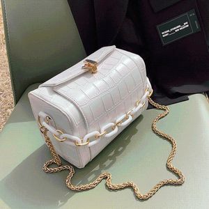 Shoulder Bags High Quality Women Messenger Designer Sac Fashion Chains Leather Bag Square Crossbody Stone Pattern Handbag