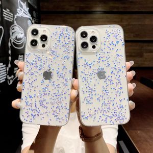 glitter stars transparent liquid design phone cases for iphone 13 12 11 pro max XR XS X 7 8 Plus anti-fall cellphone quicksand soft tpu cover wholesale