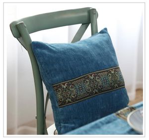 Wysokiej jakości haftowany zamszowa poduszka na dzianinowa poduszka kabel Dekorat poduszki bawełniane coussin cojines sofa poduszka/dekoracja