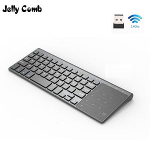 Jelly Comb 2,4 G kabellose Tastatur mit Nummern-Touchpad-Maus, dünner Ziffernblock für Android Windows Desktop Laptop PC TV Box