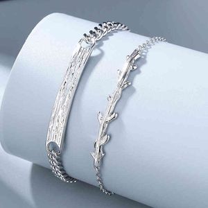 Borstat Smart Armband För Coupl Lovers Men's Women's Charms Present Mettalic Ornaments Anniversary Smycken Chain Accsi