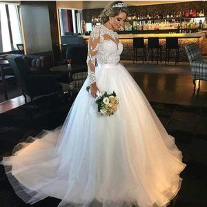 A Line Wedding Dress Real 2022 Lace Bohemian Wedding Gowns Vintage Long Sleeves Covered Buttons Bridal Gown