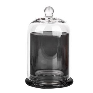 Tom Luxury Black Green Glass Bell Jar Display Dome Candle Holder Cloch Jar med bas för att göra ljus Pris Skicka till sjöss / tåg Endast