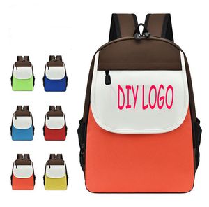 20L Sublimation DIY Blank White School Bags Children Oxford Large Capacity Waterproof Breathable Flap Cover Backpack Bag