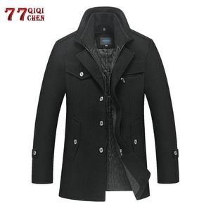 Men's Wool & Blends Winter Coat Men Thick Warm Woolen Overcoat Casaco Masculino Palto Jaket Casual Slim Trench Coats Peacoat 5XL Jackets