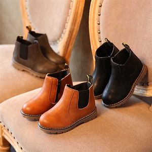 Children Snow Boots Autumn Winter Cotton Shoes Boys Girls Waterproof Non-slip Ankle Kids Leather Fashion 211227