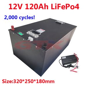 GTK 12.8V Lifepo4 12V 120AH lithium battery BMS 4S for inverter Boats motorhome UPS Go Cart Solar energy storage +10A Charger