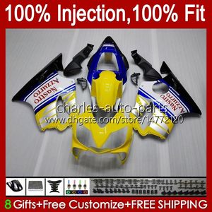 OEM Ciała dla Honda CBR600F4I F4 I CBR600FS 01-03 Nadwozie A6NO.14 CBR 600F4I 600 F4I FS CC 2001 2002 2003 CBR600 F4I 600CC 01 02 03 Wtrysk Mold Formy Yellow Stock