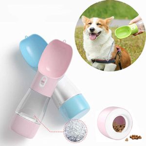 Lightweight Pet Cat Dog Food Water Bottle Feeder Drinking Bowl Dispenser With Container Leak Proof Lock Grade Material 210615