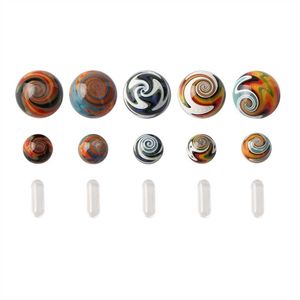 US-Farbglas Smoking Terp Slurper Pearls Set 22mm 14mm Wig Wag Massiver Marmor mit Quarzpille für Slurpers Banger Nails Wasserbongs