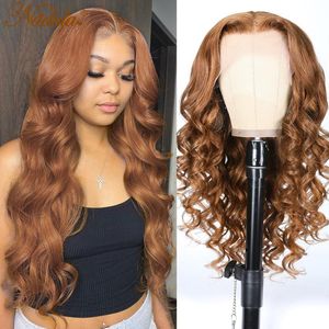 Lace Wigs Nadula Hair Body Wave Brown Color 13x4 Front With Baby Fall Human Colored Wig For Women
