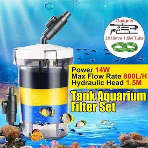 Transparent Aquarium Fish Canter Canister Filtr Super Cichy High Effective Bucket Outer Filtration System z pompą Y200922
