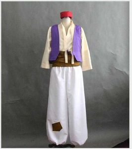 Custom Made Aladdin Lampa Książę Aladdin Kostium dla dorosłych Man Dance Party Movie Cosplay Costume Y0903