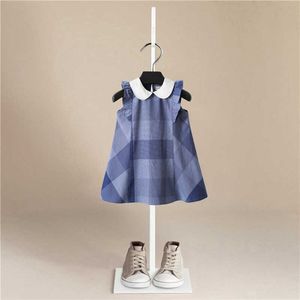 1-6 Jahre Gitter Mädchen Dot Kleid 2020 Sommer Ärmellose ärmellose Kleid Kleidung Kinder Baby Prinzessin Kleider Kinder Kleidung q0716