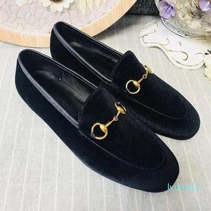 classic women Flat designer Dress shoes cowhide Metal buckle Lady leather letter casual shoe Mules Men Lazy Loafers