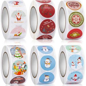 1 Inç Merry Christmas DIY El Yapımı Sticker Paketi Teşekkür Etiket Sızdırmazlık Çıkartmalar Parti Kardan Adam Yapışkanlı Mühür Etiketleri Kırtasiye Sticker