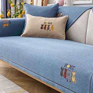 Bestickter Sofakissenbezug aus Baumwollleinenstoff, Handtuch, Couchsitz für Wohnzimmerecke 211116