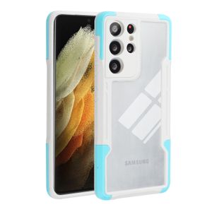 Capas de armadura à prova de choque para Samsung Galaxy S21 Ultra S21 Nota 20 Plus Soft TPU Bumper Acrílico Acrílico Capa traseira