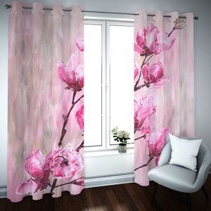 3D Blackout Curtains Bright flowers Window Curtain Living Room Bedroom Kids Bathroom Printed Drapes Cortinas
