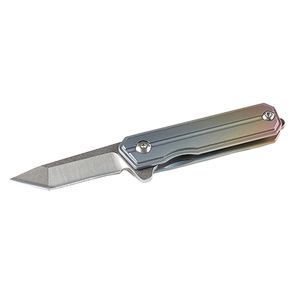 4 lidar com cores mini flipper faca dobrável d2 tanto lâmina cnc tc4 titanium liga liga com cadeia de colar H5384