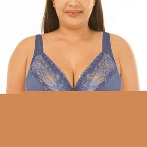 Sutiã plus size mulheres lace grande lette copo cheio Sujado suporte top lingerie 40 42 44 48 50 d e f ff g 210728