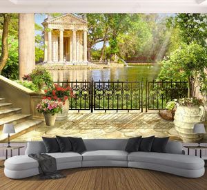 Custom High Quality 3D Mural Wallpaper Garden scenery Painting Living Room Bedroom Home Decor Wall 2021