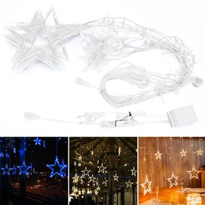 Struny LED Star Moon String Lights Curtain Dekoracje ślubne dla Ramadan Boże Narodzenie Party 3.5m JDH88