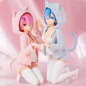 Re Zero Japanese Anime Figurer Re:Life In A Different World From Zero Rem ram Figur PVC Action Figur Samlarmodell Leksaker Q0722