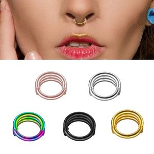 Stainless Steel Nose Septum Ring Clicker Segment Hoop Piercing Cartilage Earring Ear Hinged Fit Tragus Women Body Jewelry