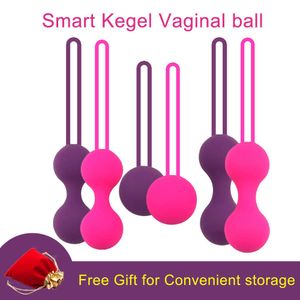 Smart Kegel Boll Säker Silikon Vaginal Kinesiska Bollar För Kvinna Ben Wa Ball Geisha Balls Sexleksaker Pussy Dra åt träningsmaskin P0816