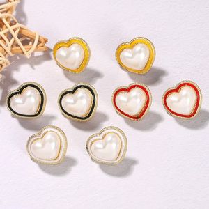 Boho Cute Imitazione Perla Orecchini Moda 4 Colori Orecchini a forma di cuore Accessori per gioielli Regali