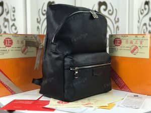 M30230 Discovery PM M45218 Men ryggsäck Klassiskt läder mode svarta ryggsäckar väska dubbla axel bärbara väskor student bokväska