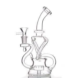 9.3 inç Şeffaflık Nargile Cam Bong Dabber Teçhizat Geri Dönüşümer Borular Su Bongs Duman Borusu 14.4mm Kadın Eklem