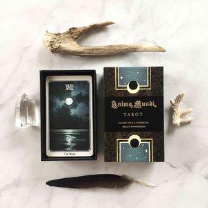 Anima mundi tarot däck 78 kort med guide bok natur ockult divination kort större och mindre arcana spel förgylld ursprung