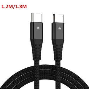 PD USB C إلى Type-C Cables 60W QC4.0 كبل بيانات الشحن السريع لـ Xiaomi 11 12 Pro S10 LED LID Cable USBC COLL