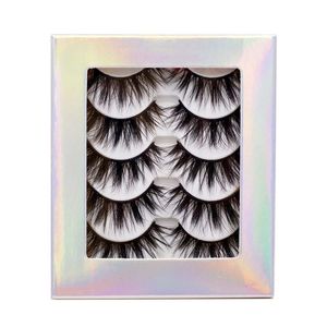 Natural Long Thick 3D False Eyelashes Extensions 5 Pairs Set Soft & Vivid Reusable Handmade Mink Fake Lashes Eyes Makeup With Laser Packing 9 Models DHL Free