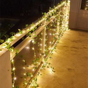 Sollampor Maple Leaf Fairy Lights 10m / 5m / 2m LED Vattentät Utomhus Garland Solar String Lights Jul Garden Decoration 211109