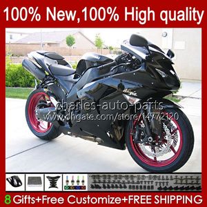 Motorcykelkroppar för Kawasaki Ninja ZX 10R 10 R 1000 CC ZX10R 06 07 Bodywork 14NO.81 ZX-10R ZX1000 1000cc 2006 2007 ZX1000C ZX1000CC 2006-2007 Fairing Kit Stock Svart