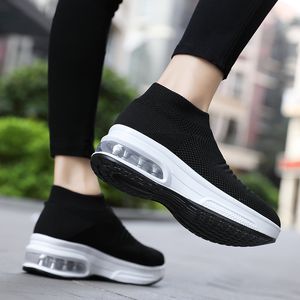 Alta Qualidade Malha Mulher Respirável Sapatos Estudante Casual Mulheres Branco Roxo Roxo Rosa Luminosa Almofada Executando Meias De Fundo Suave